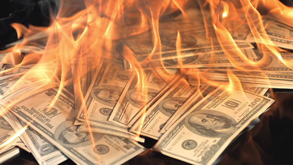 Image result for images of burning money